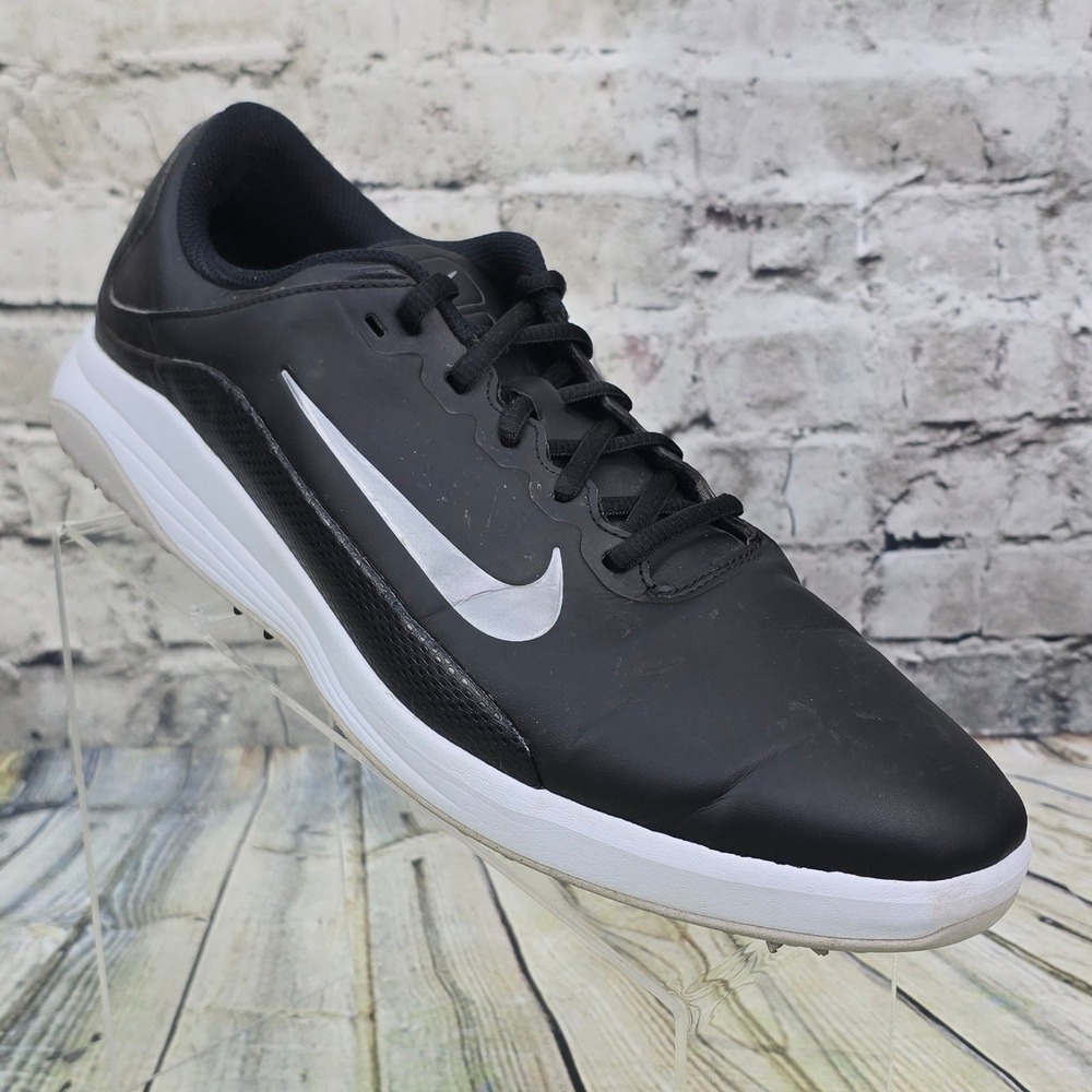 Nike Lunar Command 2 Golf Shoes Mens 11.5 Black Silver Spiked Athletic Sneakers